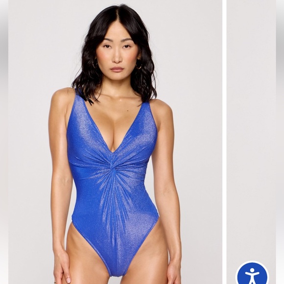 Yitty Shimmering Blue One-Piece Swimsuit (27) - Picture 1 of 6
